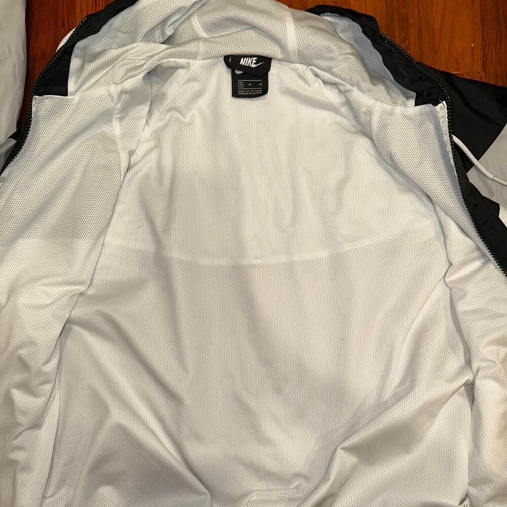 Men's Nike Tech Black and White Windbreaker Hoodie - Picture 5 of 7